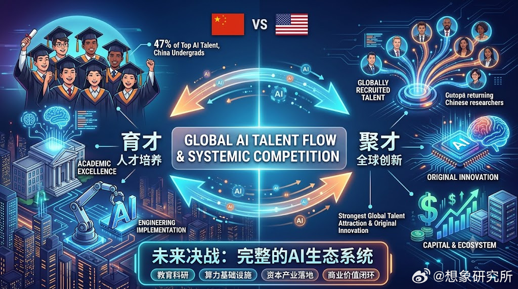 【全球47%顶级AI人才本科来自中国！但这不等于“全面超越”】中国AI全面超美了