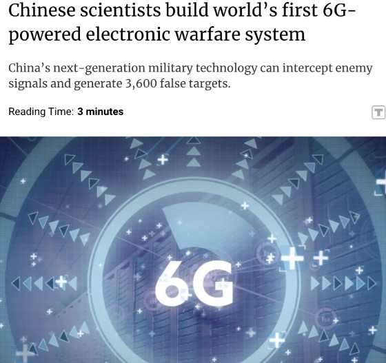 外媒：中国科学家成功研发了全球首个6G电子战系统