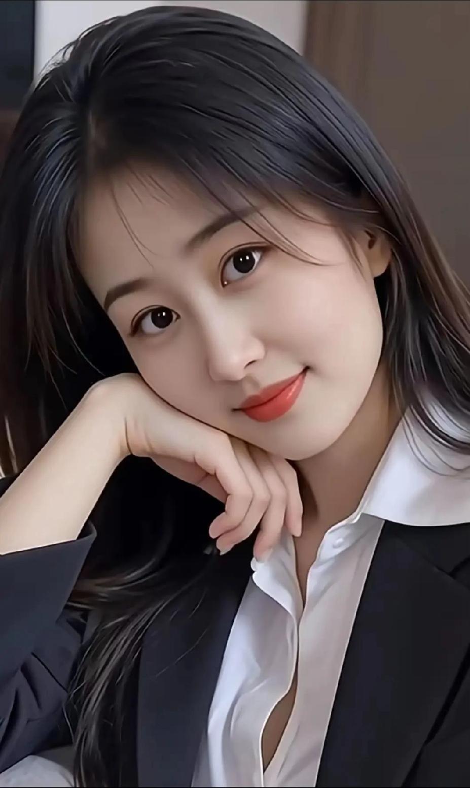 这姑娘看起来好温柔啊。温柔甜美少女