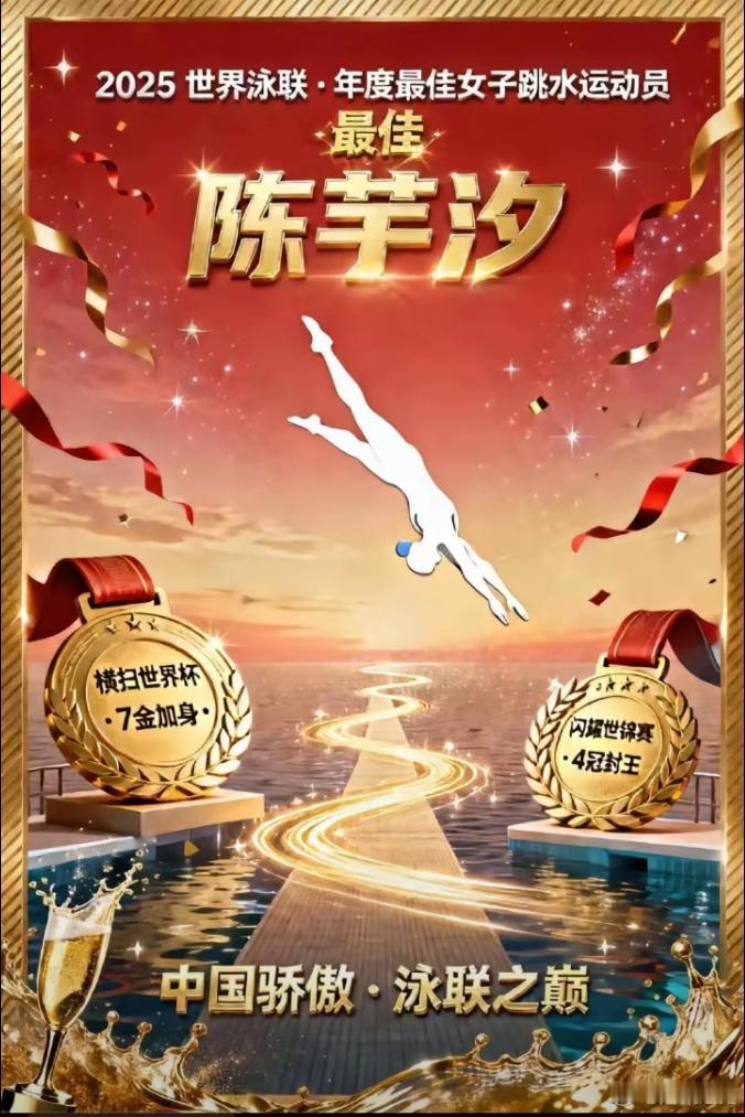 陈芋汐在2025年荣耀加身，集齐三项国际顶级认可：一、荣获世界泳联