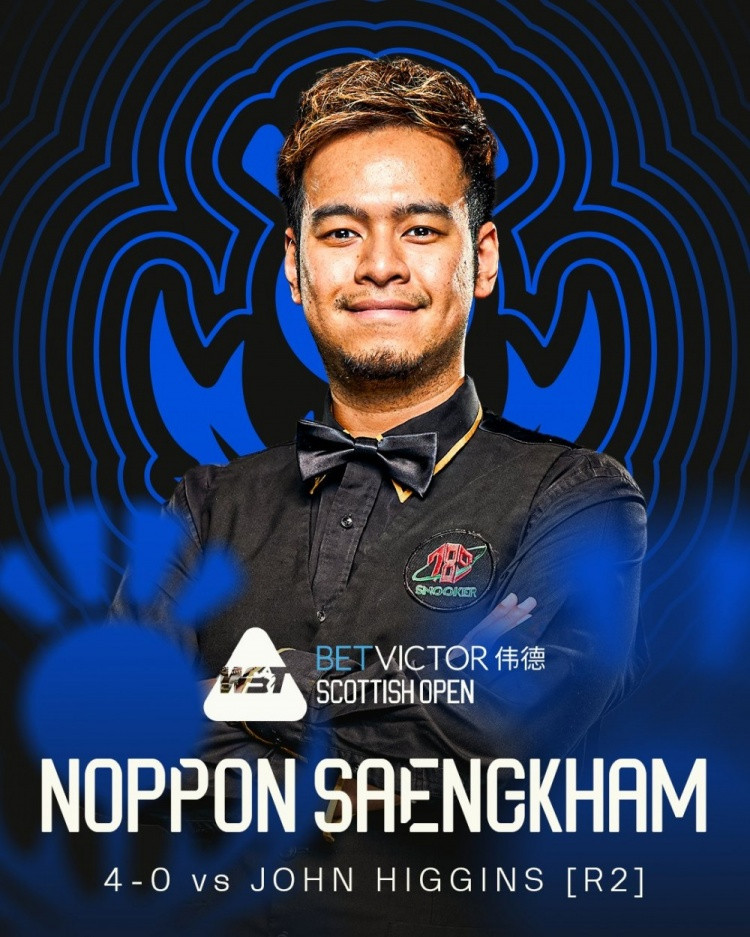 斯诺克苏格兰公开赛21点场次: 希金斯0-4输球, 塞尔比4-0晋级16强