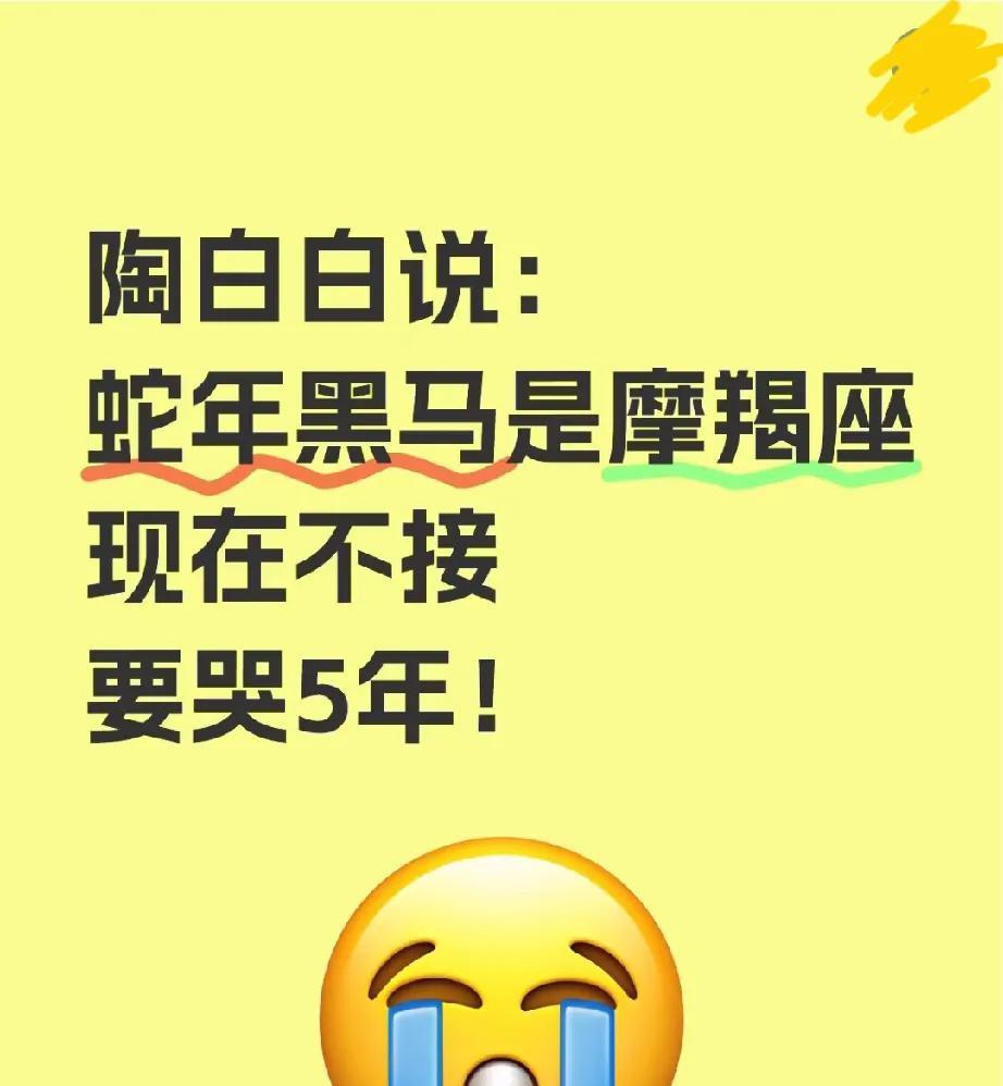 蛇年黑马是摩羯座，现在不接，要哭5年！