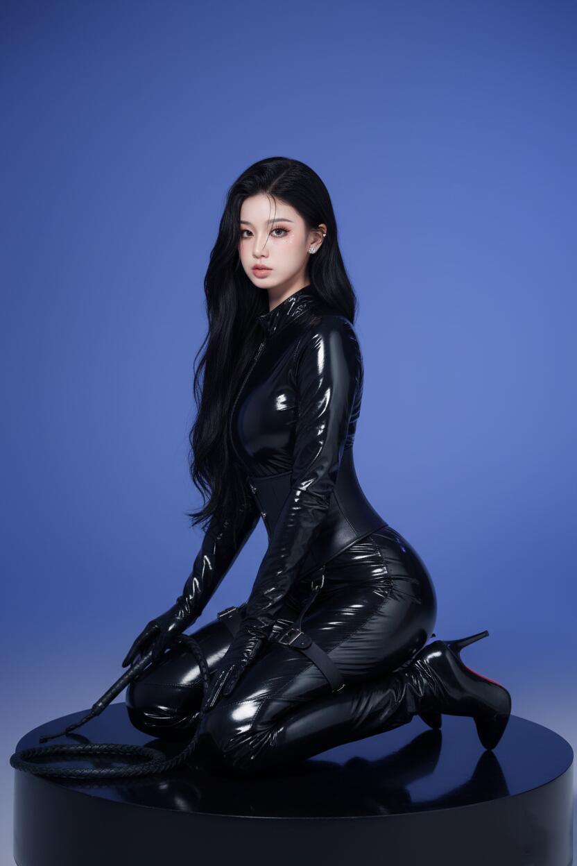 机能风美女写真，皮衣酷感的性感杀手