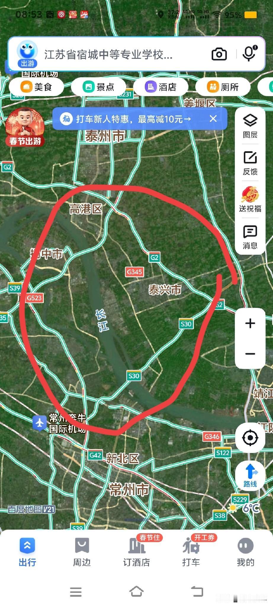 江苏最鸡肋的两个桥，一个比一个拉胯，都没几个人走，斜路，绕路，谁走。就是，常泰大