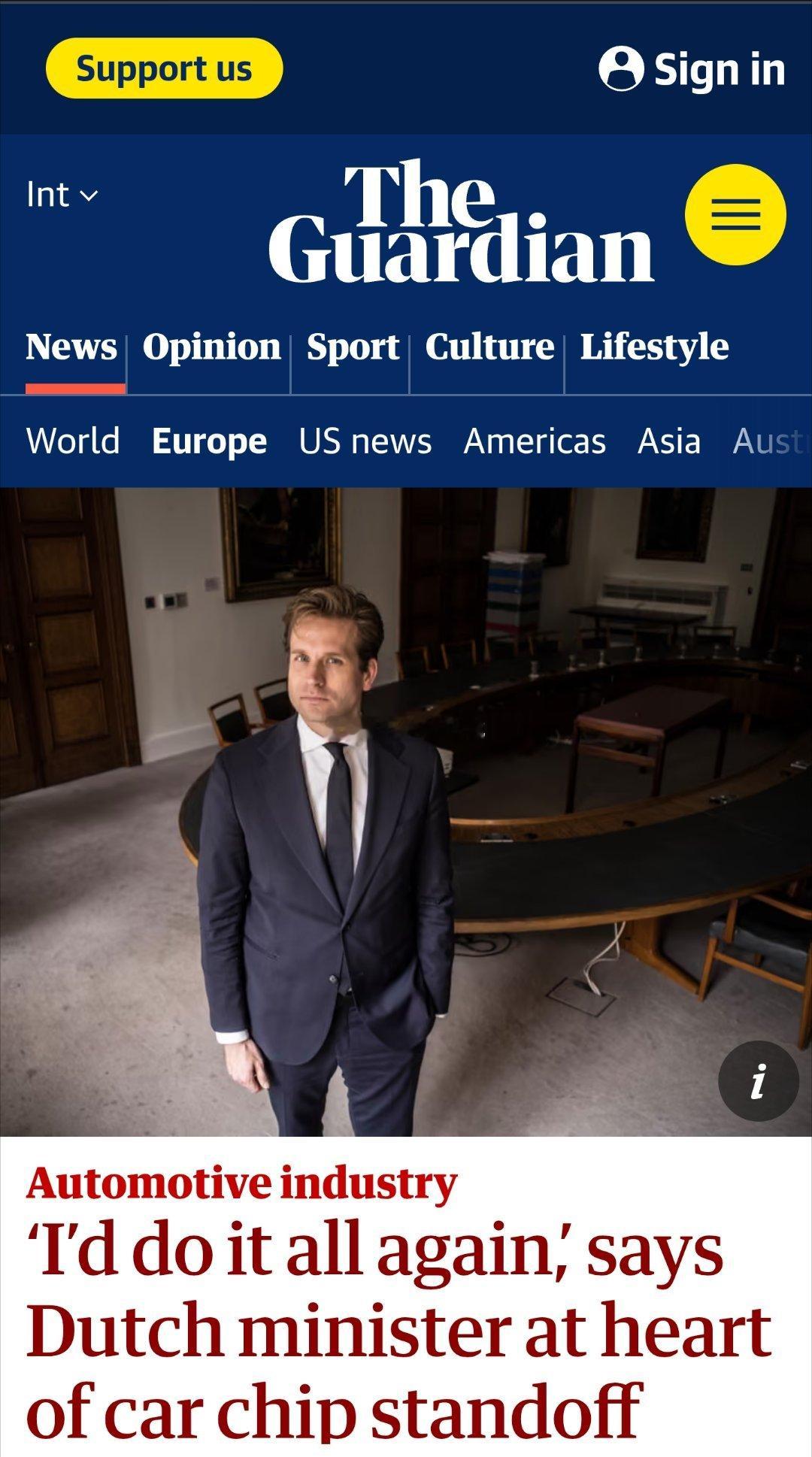 英国卫报11月13日刊出对荷兰经济大臣文森特·卡雷曼斯的采访。他首次详细披露围绕