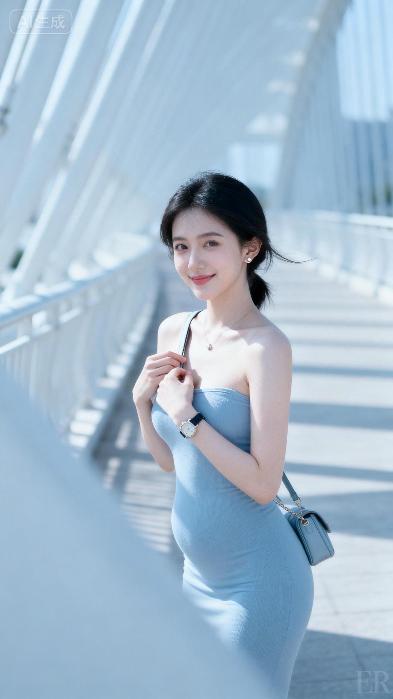 清纯女神简约白上衣好身材好气质女神