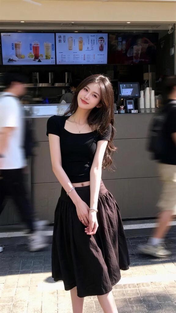 豹纹裙子穿搭夏季ootd穿搭指南街头风黑色连衣裙短袖黑裙夜市氛围感oot