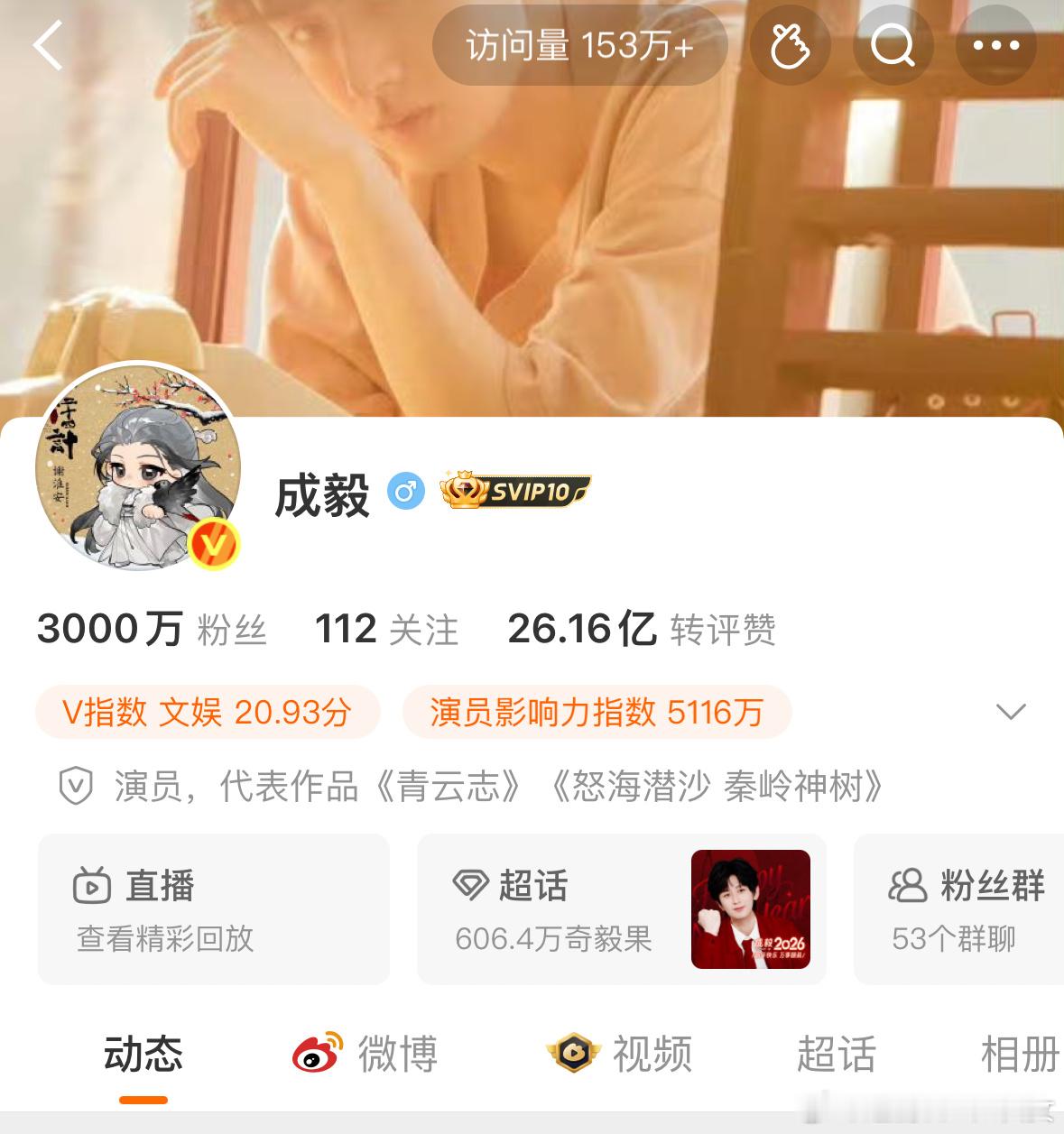 成毅粉丝破3000万啦，三部剧有效播剧大吸粉，两京十五日杀青物料大出圈，涨粉非常