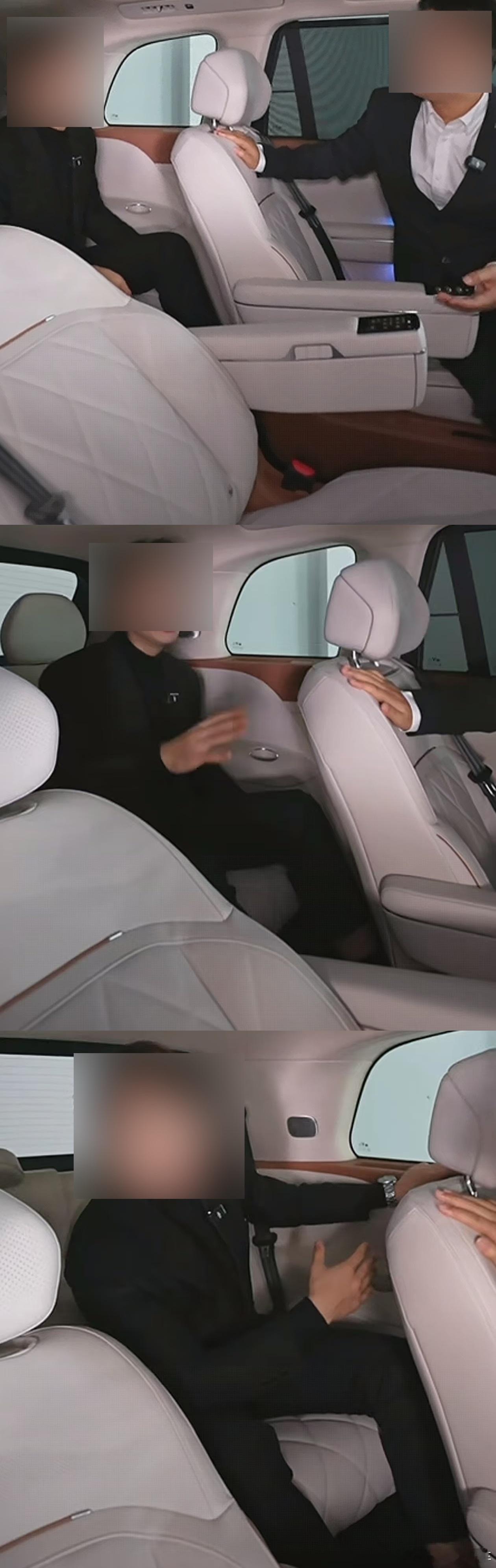 岚图泰山在直播当中展示了第三排空间，插混布局+后轮转向对第三排挑战很大，泰山在开