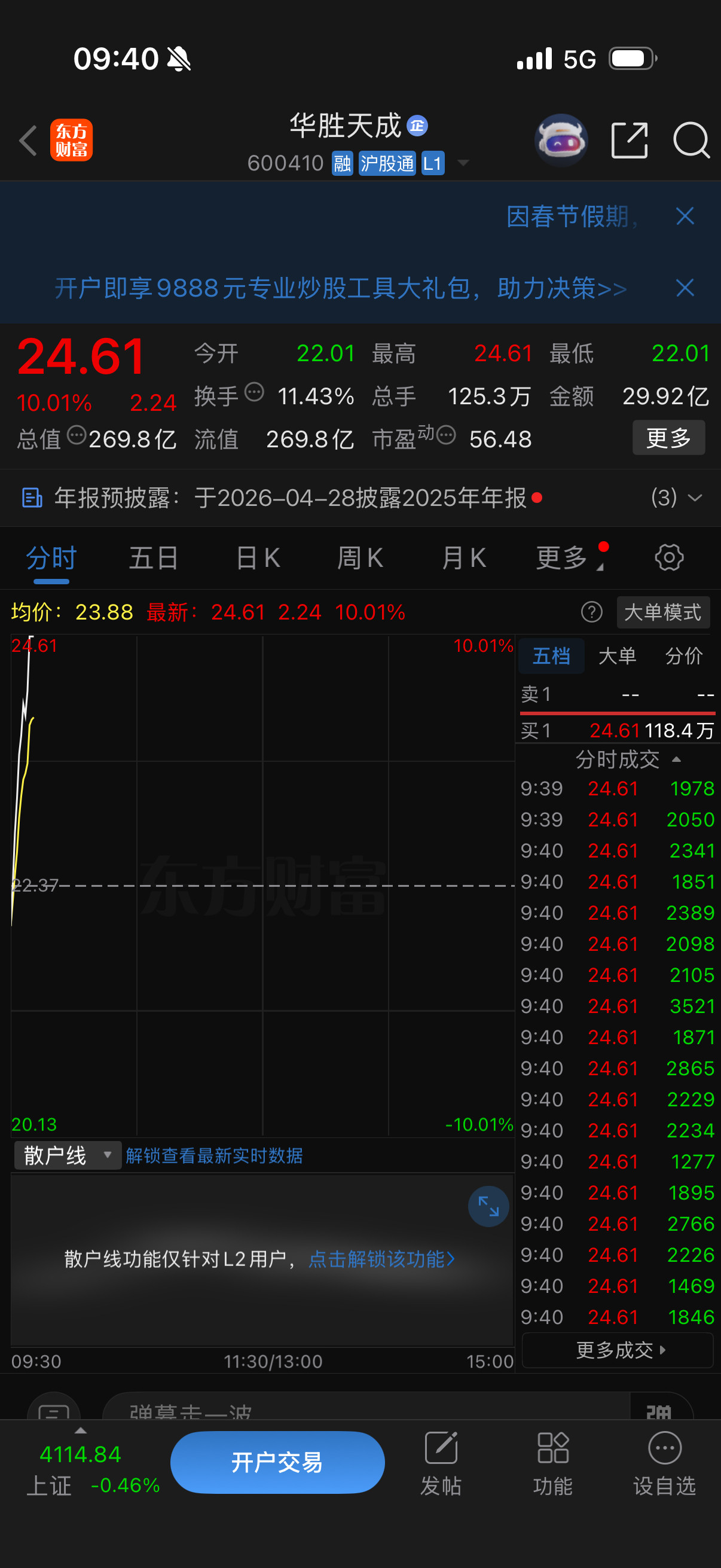 华胜天成强势涨停有给钉子哥点赞的吗？