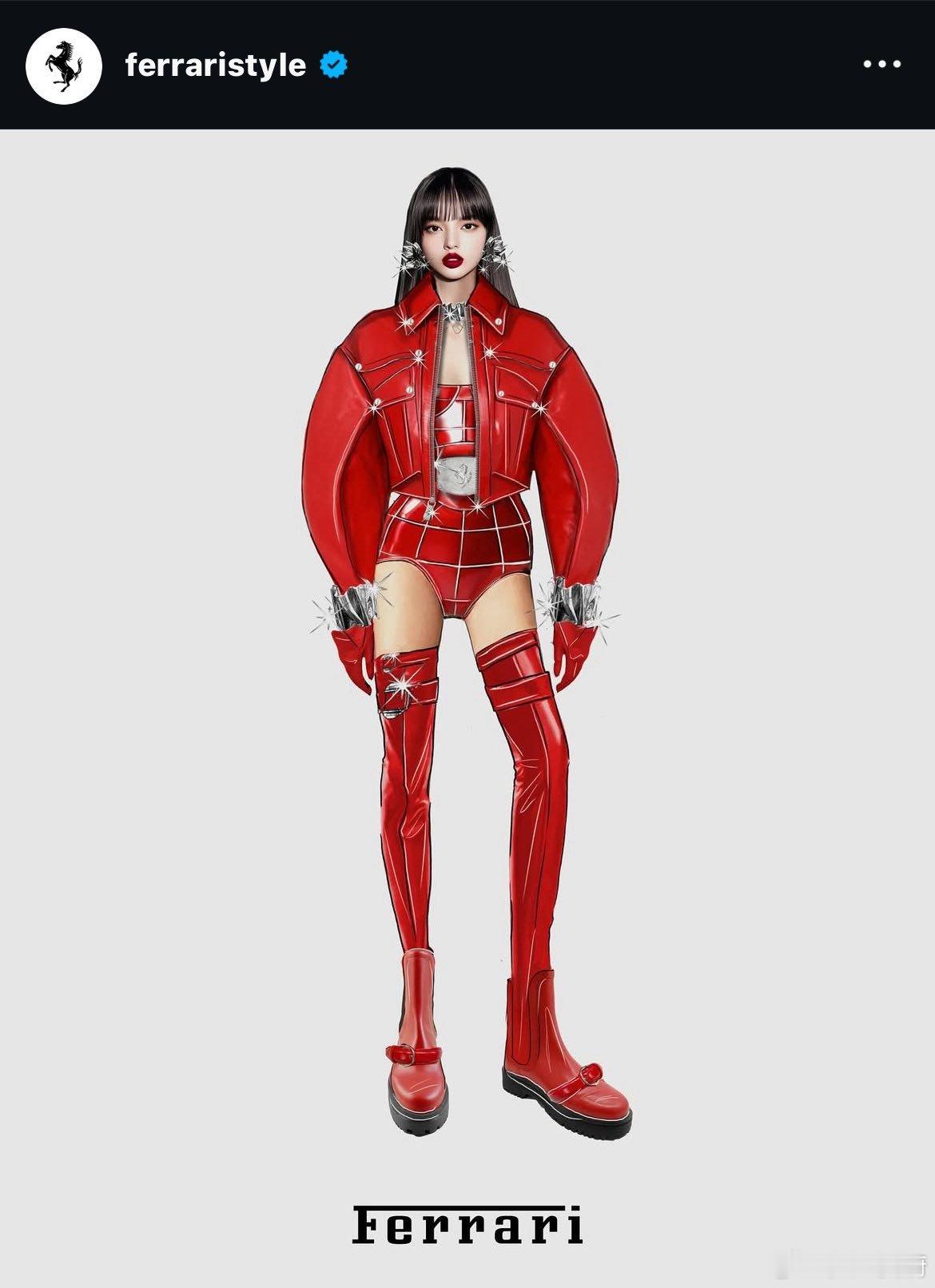 “250810”法拉利官方更新Lisa相关IG📱“定制红色。Lisa在BL