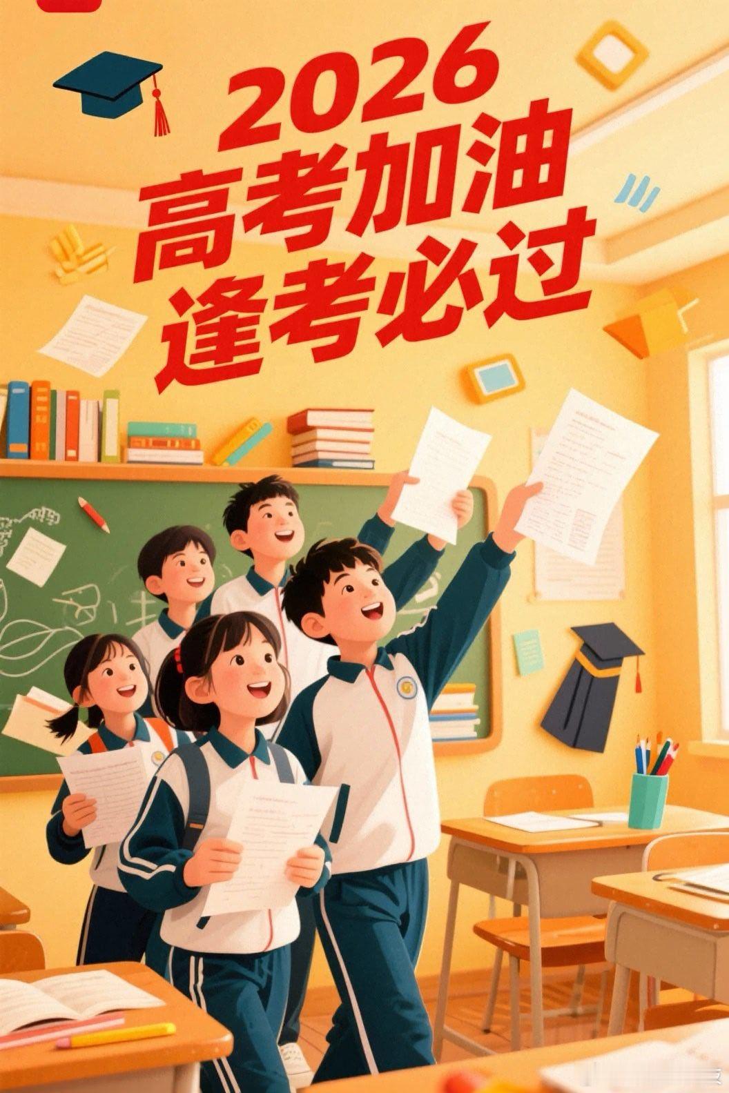 明天大家一定不要紧张！记住准考证，身份证……都带好！一定可以超常发挥！点赞抽红包