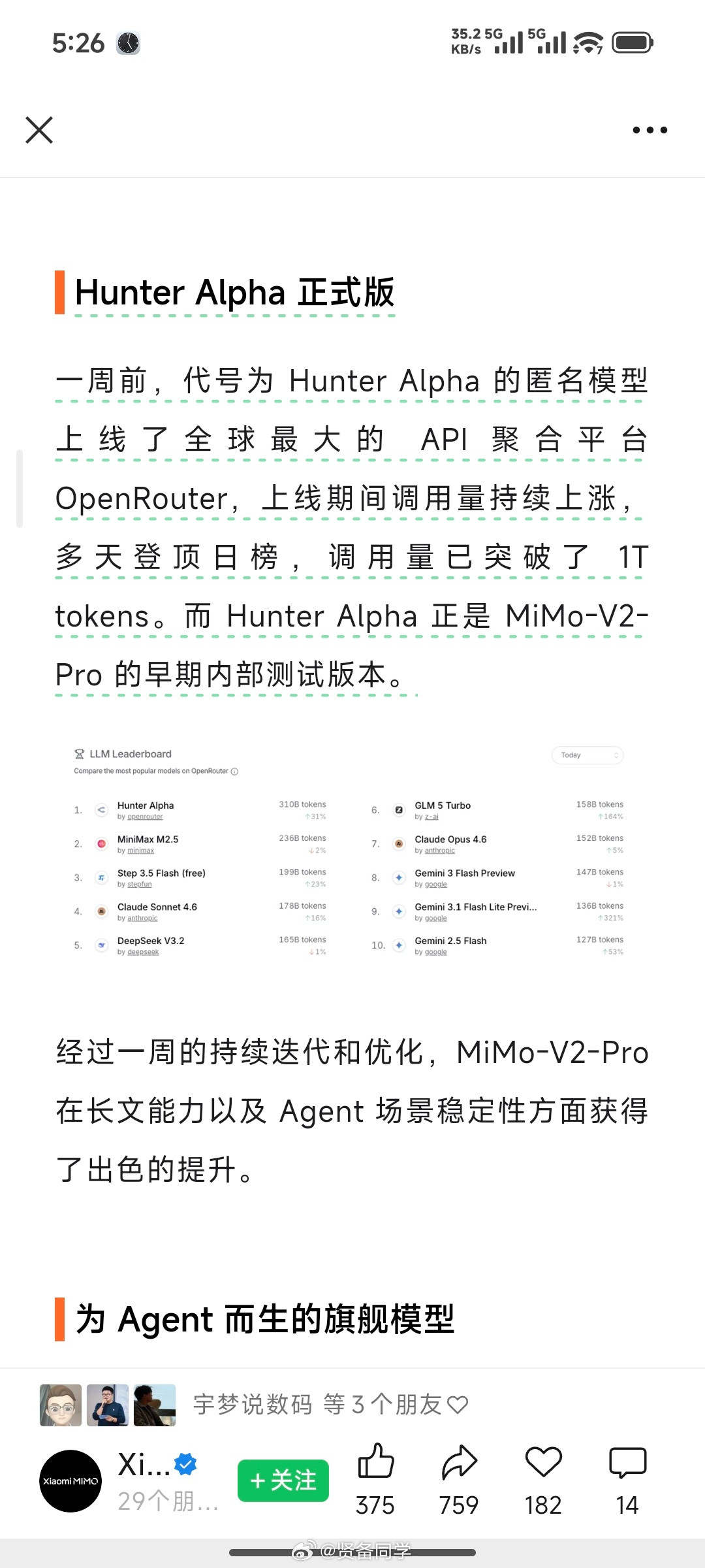 什么情况？什么情况？一觉醒来，米儿炸鱼了啊“HunterAlpha正是M