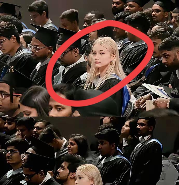 这张中国女孩的照片，在外网彻底炸了，各国网友吵翻了天。金发亮眼的中国女生，置