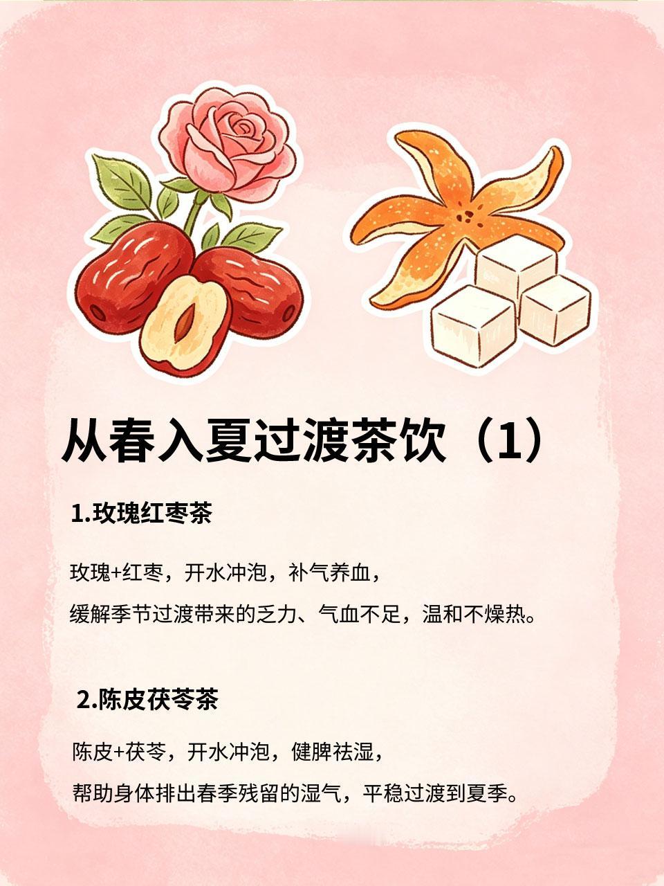 从春入夏过渡茶饮，平稳调理不燥热从春入夏，天气逐渐变热，人体容易出现燥热、乏力