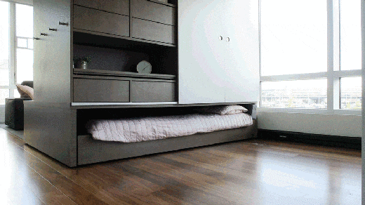 折纸艺术启发智能家具, 小房间玩出大公寓感!