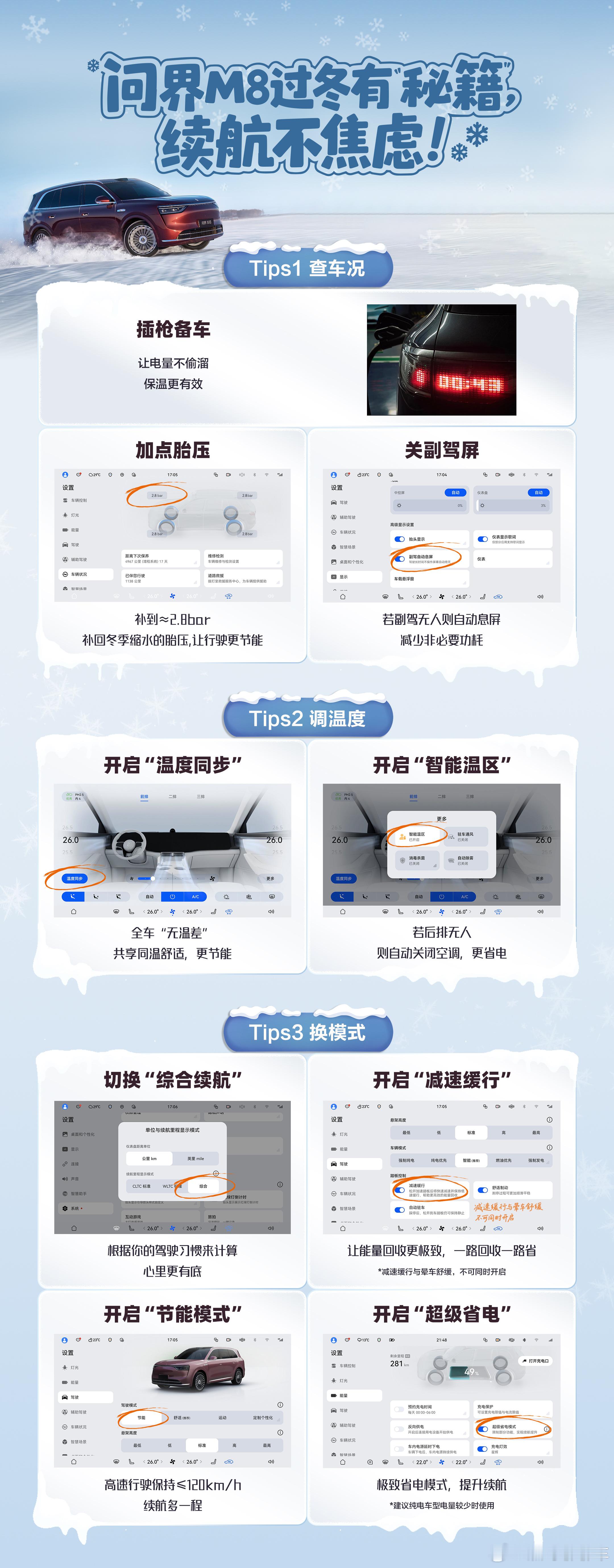 听说问界M8送了车主一份“过冬秘籍”～是不是可以OTA一个猫东模式问界M8这个冬