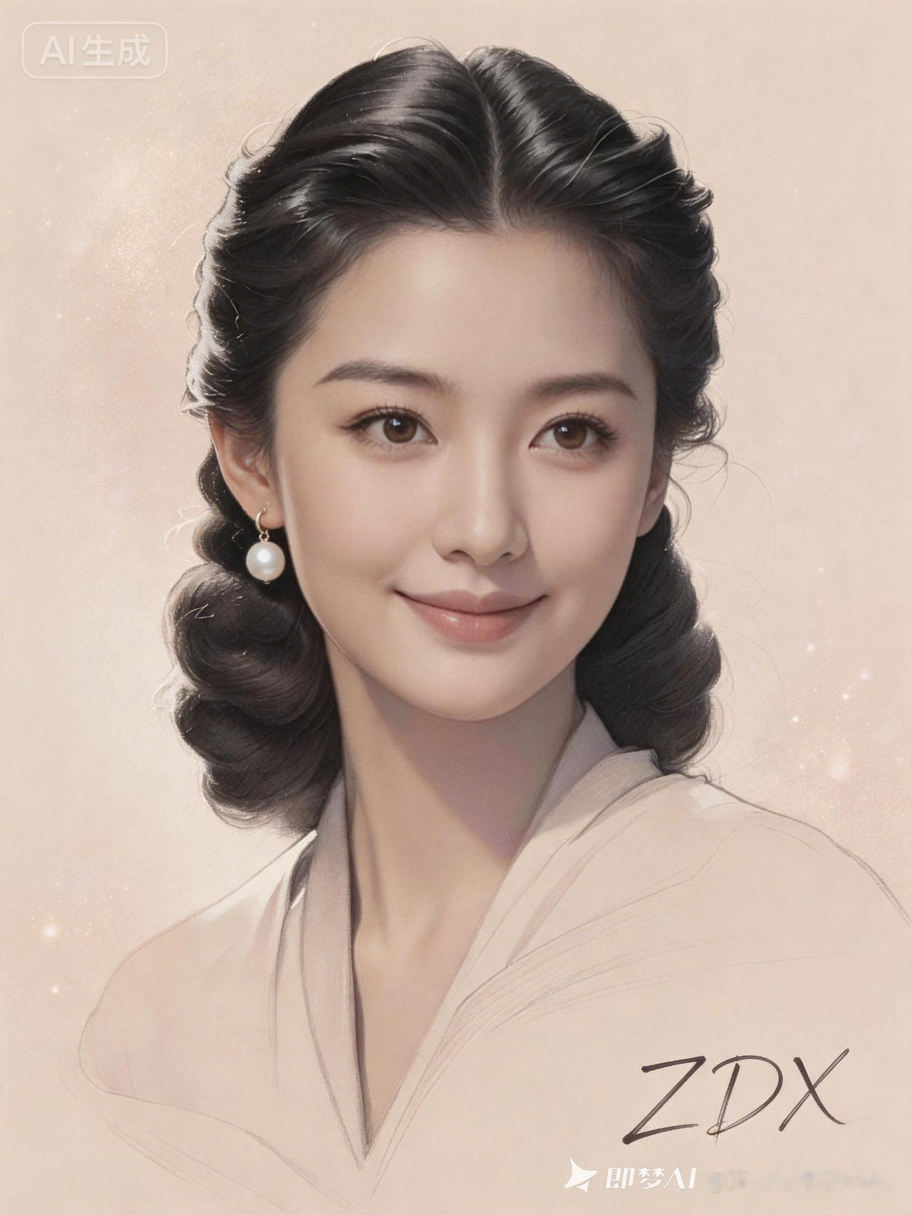温柔优雅的东方美人，AI生成的梦幻画作！
