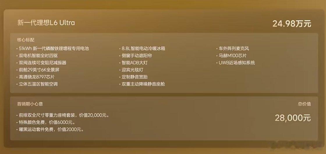 不说别的就理想L6全系一个配置24.98w这个价格真的太香了启子的车理