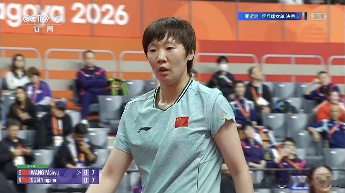 巅峰对决！王曼昱率先拿下第一局！北京时间今晚，2026年亚运会乒乓
