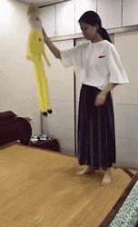 爆笑GIF: 妹子, 没事逗猪干嘛呢?