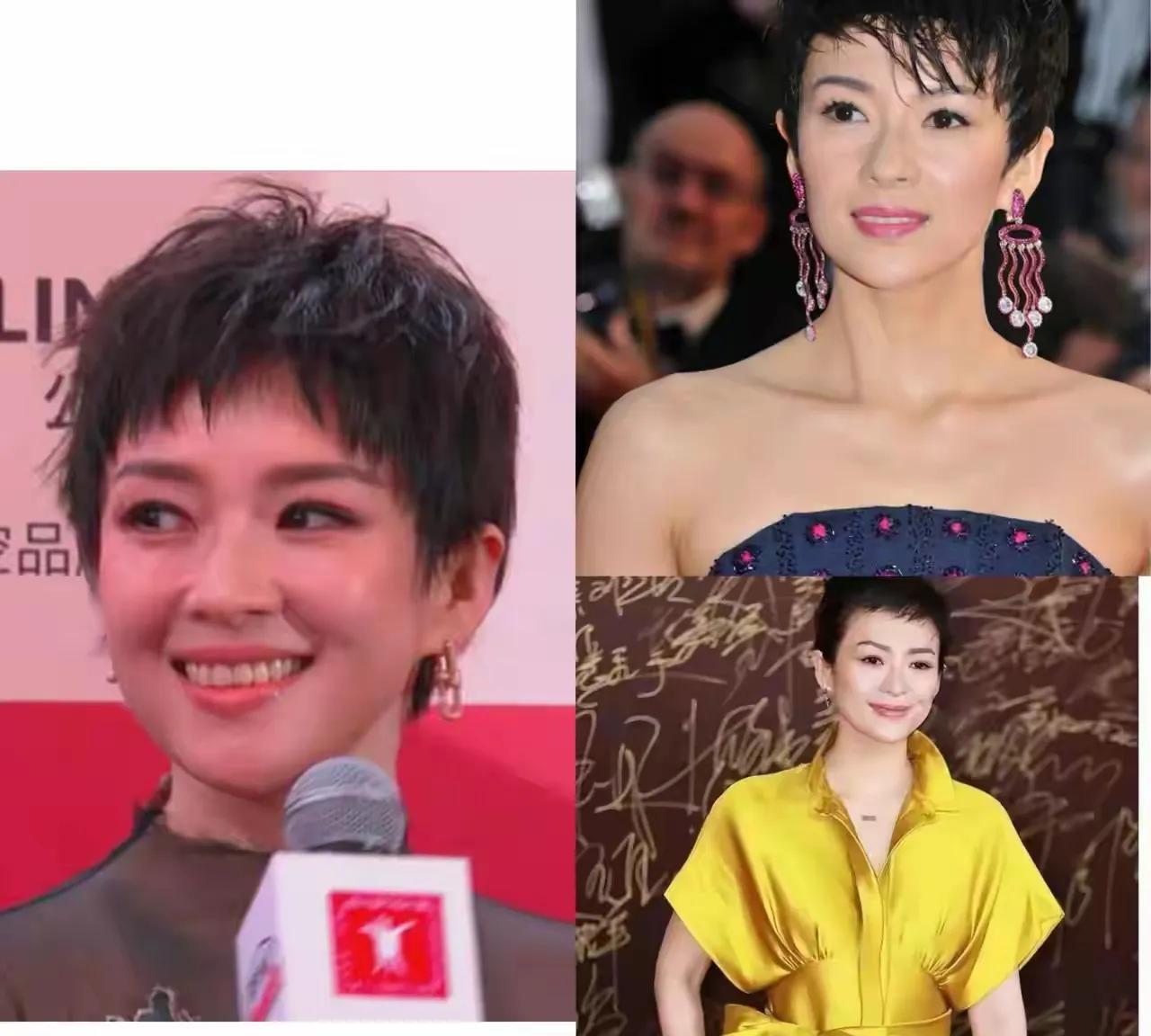 我们的女神终究也是老了，也变成半老徐娘了，剪成短发差点没出来，认出女神是谁了吗？