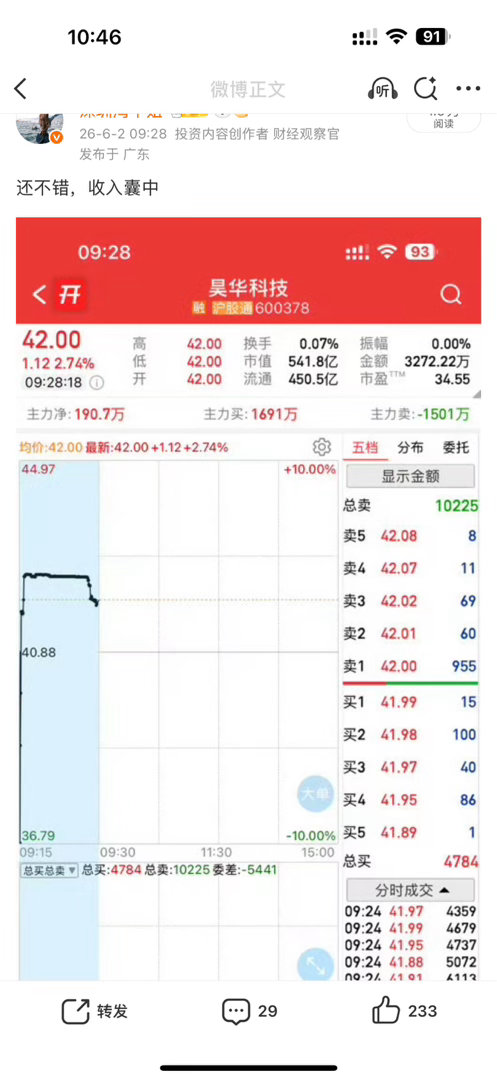 昊华直接一字起飞