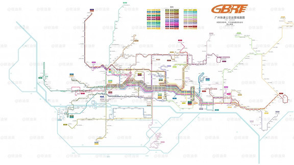 广州快速公交(BRT)线路图