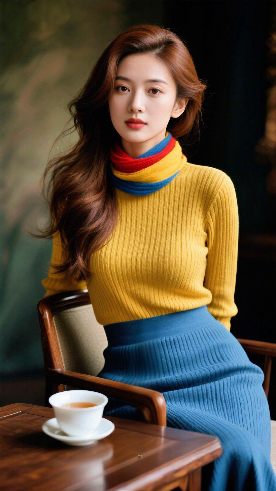 《暖衫栖满秋光》午后的光轻覆木椅时，她静坐在那里，像揉进室内的一捧秋阳。明