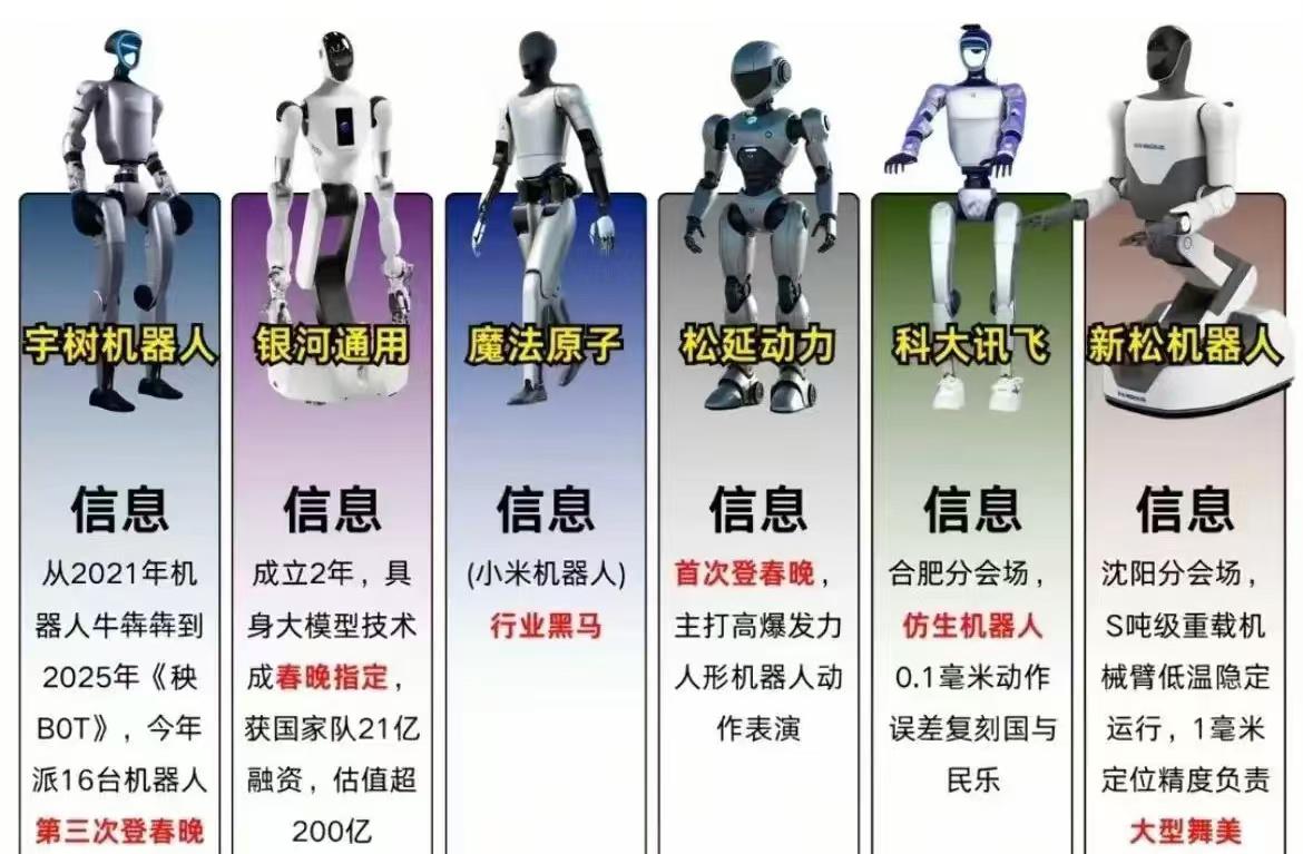 春晚6家机器人一分钟看懂差异2026央视春晚，6家机器人企业同台亮相