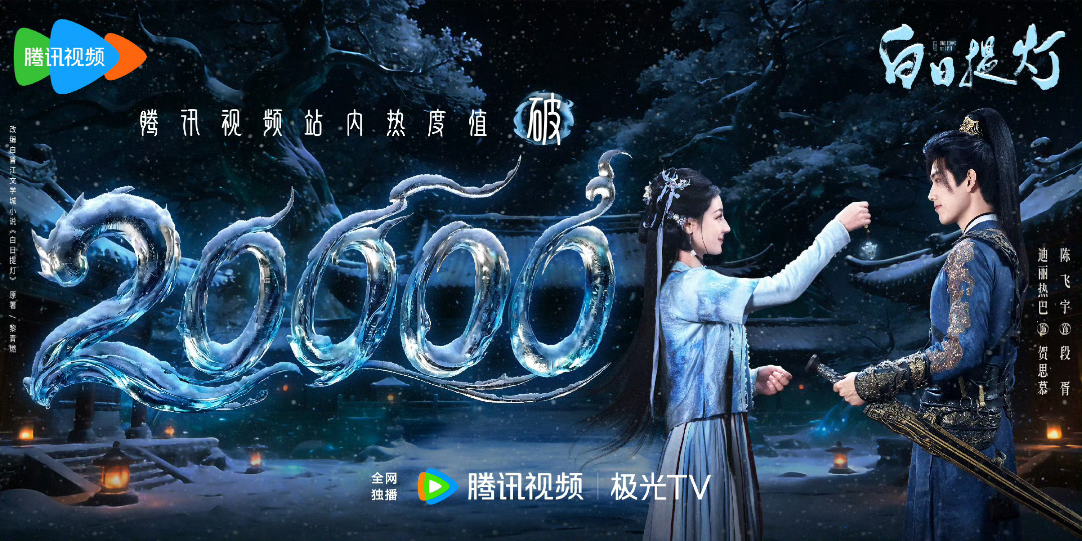 白日提灯热度迪丽热巴陈飞宇新剧《白日提灯》今日开播，热度持续攀高，热度值从200