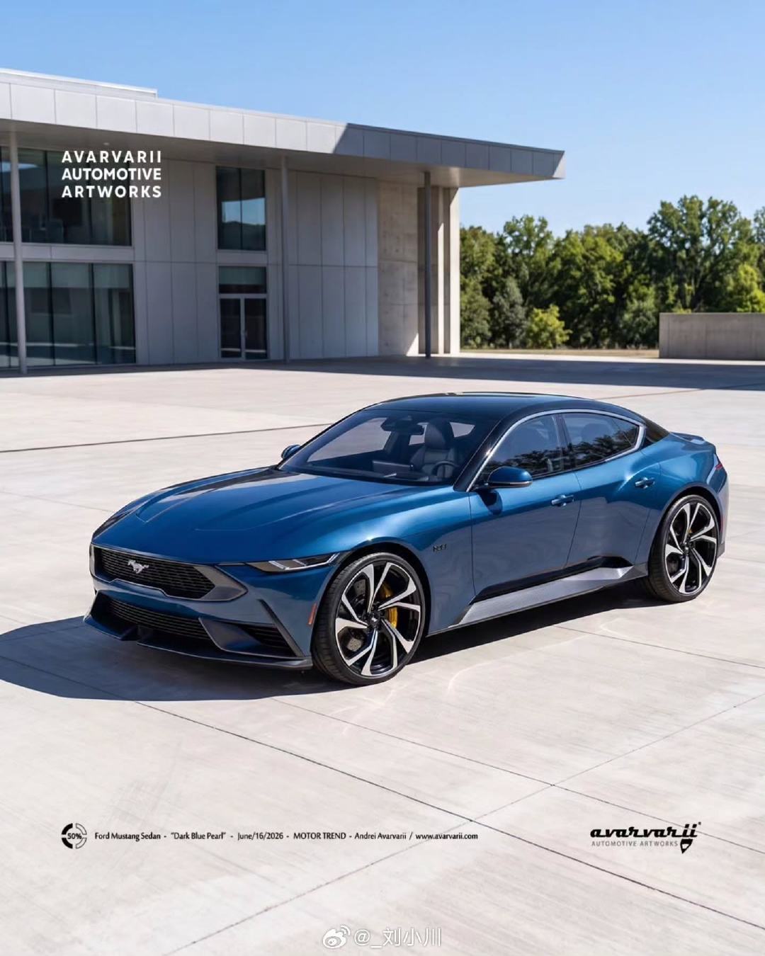 #全新福特Mustang四门版渲染图#全新福特Mustang四门版渲染图，大家觉得怎么样🙌​