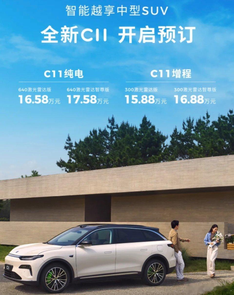 同一天上新的，还有零跑全新c11，作为C系列开山之作，这次预售有四个版本，售价