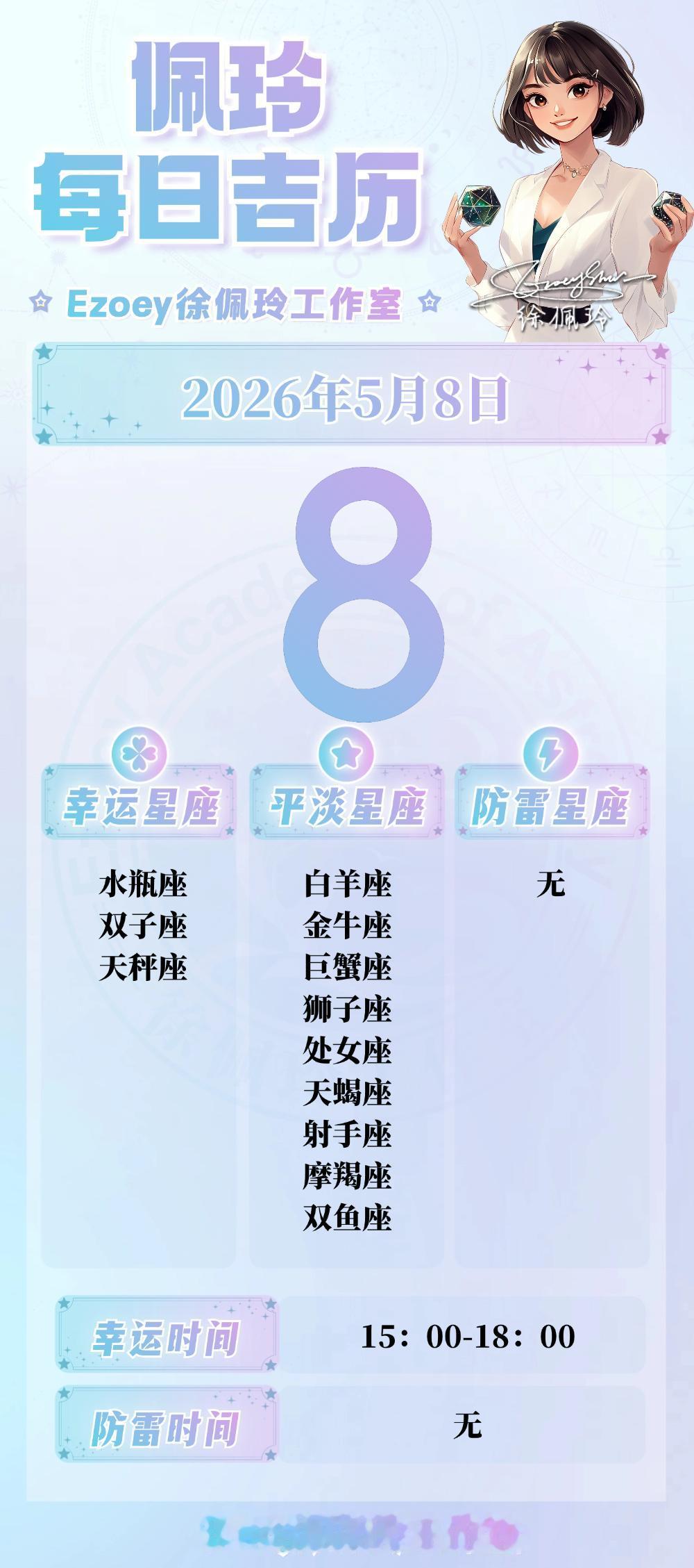 【5.8日播报】人脉提升日幸运星星：水瓶座、双子座、天秤座——Ezoey徐