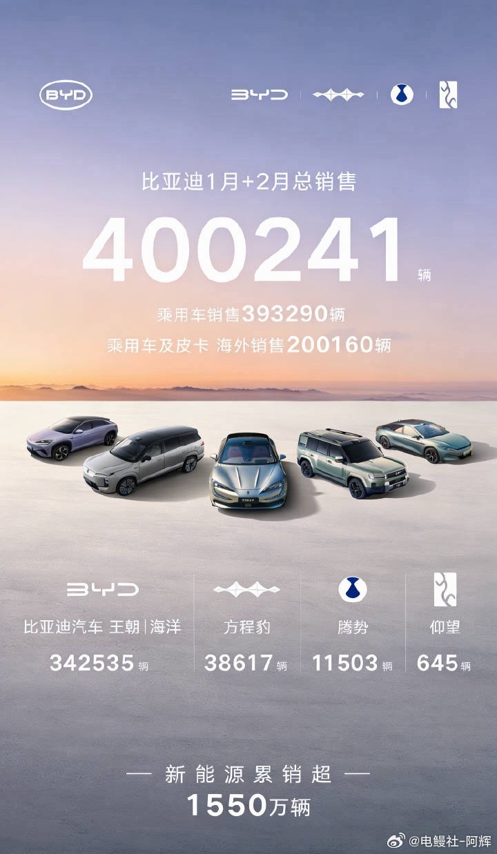 看到网友做的图，很多车厂家和供应商也是发1到2月合计多少，这样看迪厂也不是很差大