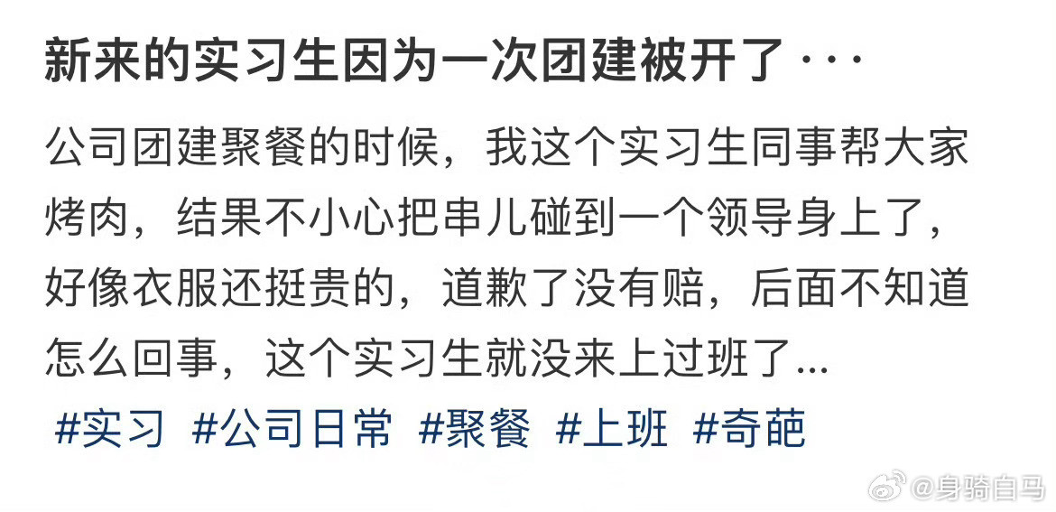 新来的实习生因为一次团建被开了实习期把公司领导开除了