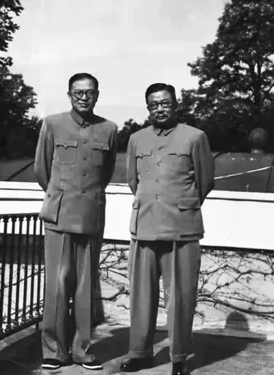 1954年，李克农和张闻天，一张罕见的留影，拍摄于参加日内瓦会议期间。镜头里