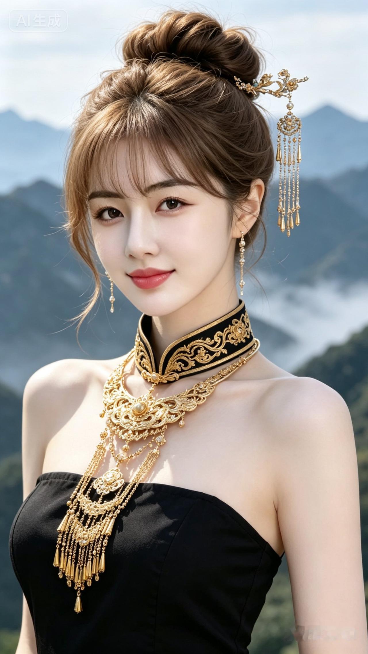 古典优雅，金饰闪耀，山间仙子，惊艳绝伦