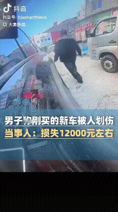 辽宁营口，男子车买不到三个月就被划伤，维修需要12000元左右。据大象新闻报
