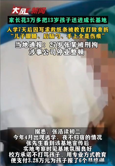 “必须严惩！”江西九江，13岁男孩叛逆、逃学、学不归宿后，其父母耗资3万多元将其