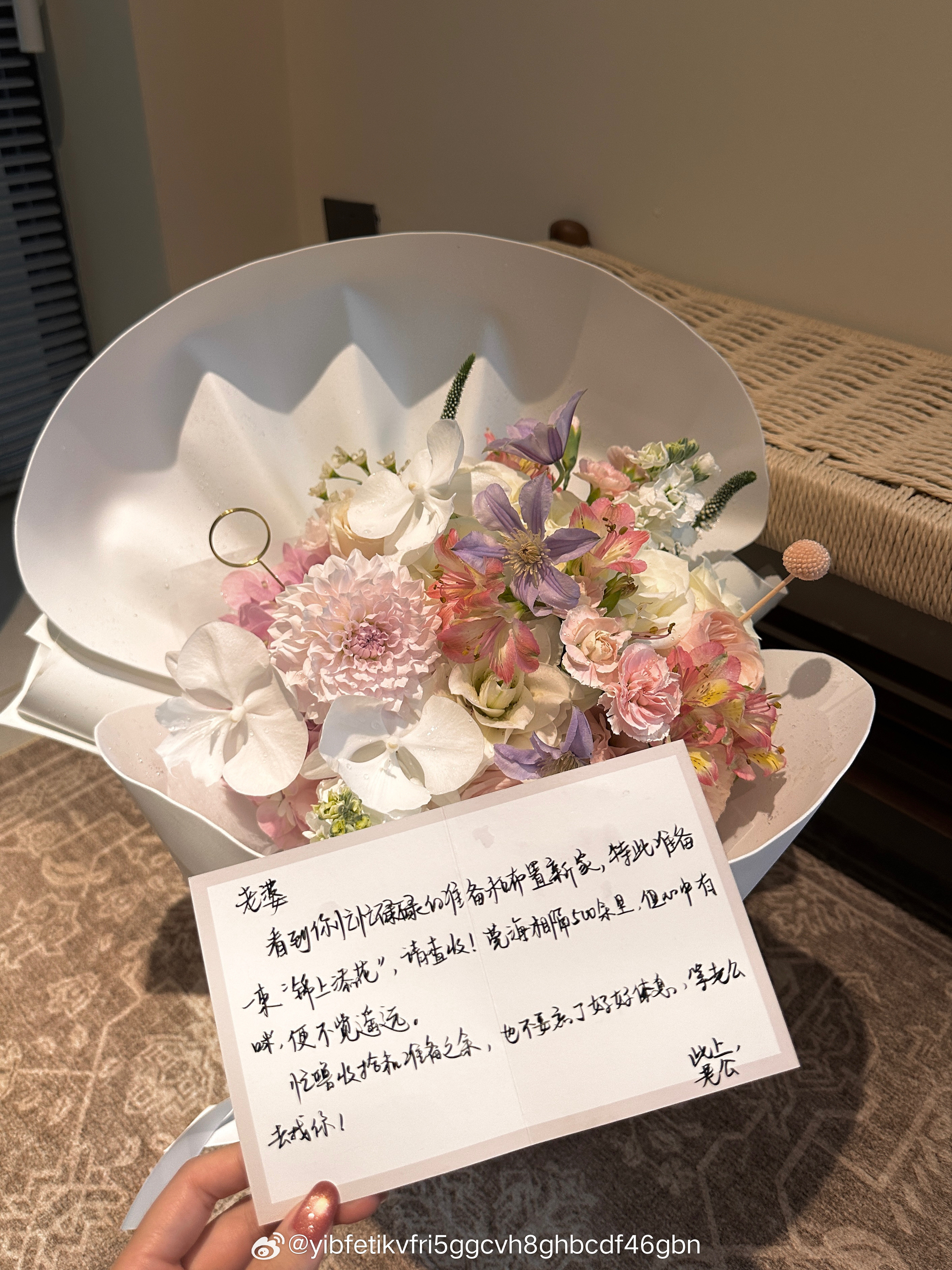 谁能看出来这两片泡沫纸是贝壳[睡觉]这束花叫掌上明珠哈哈哈哈​​​
