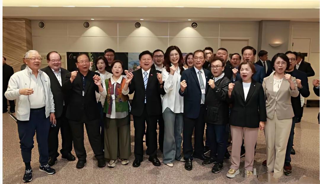 桃园机场今天这一幕，看着真让人心里五味杂陈。郑丽文的班机刚落地，傅昆萁、徐榛