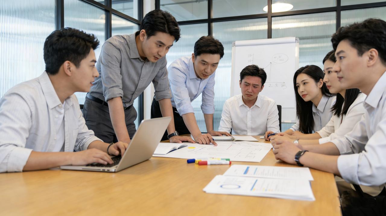 部门开会讨论新项目，大家轮流发言。轮到小刘时，他把准备了三个月的方案讲得头头是