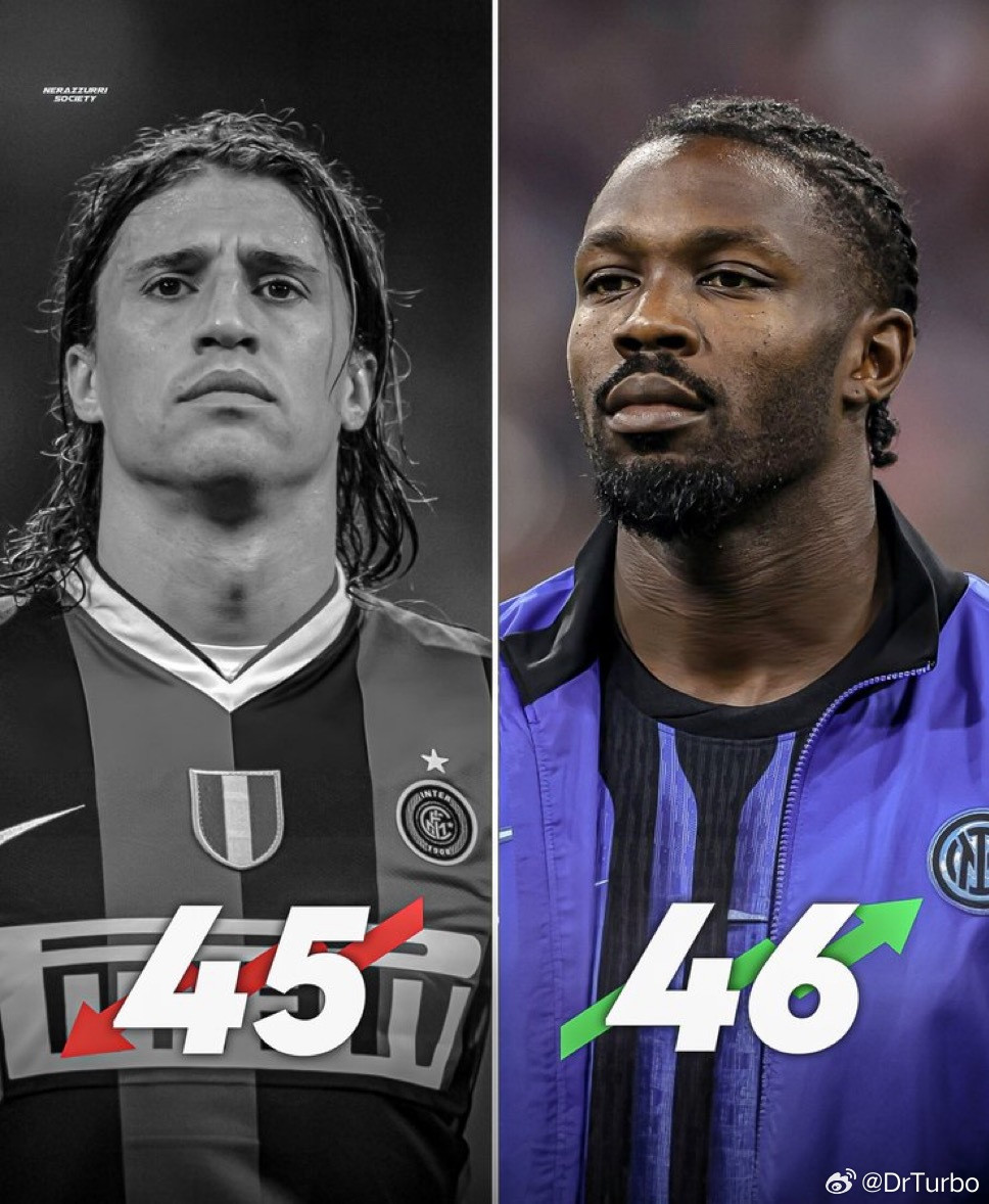 图拉姆已经为国米打进了46球超越了克雷斯波的45球国际米兰5比2罗马皇马1比2