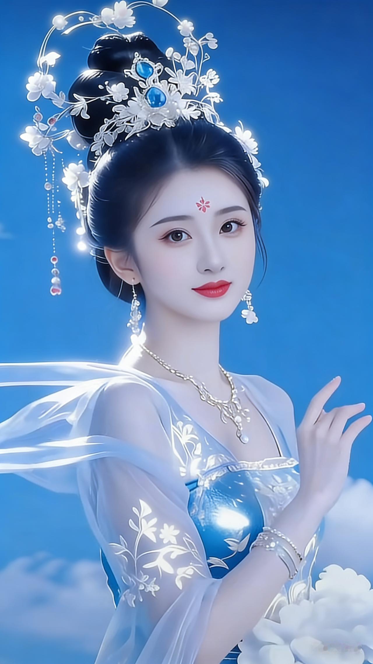明眸藏皓月，浅笑胜春兰。一见心难静，相思绕鬓边。风姿随风软，气韵自