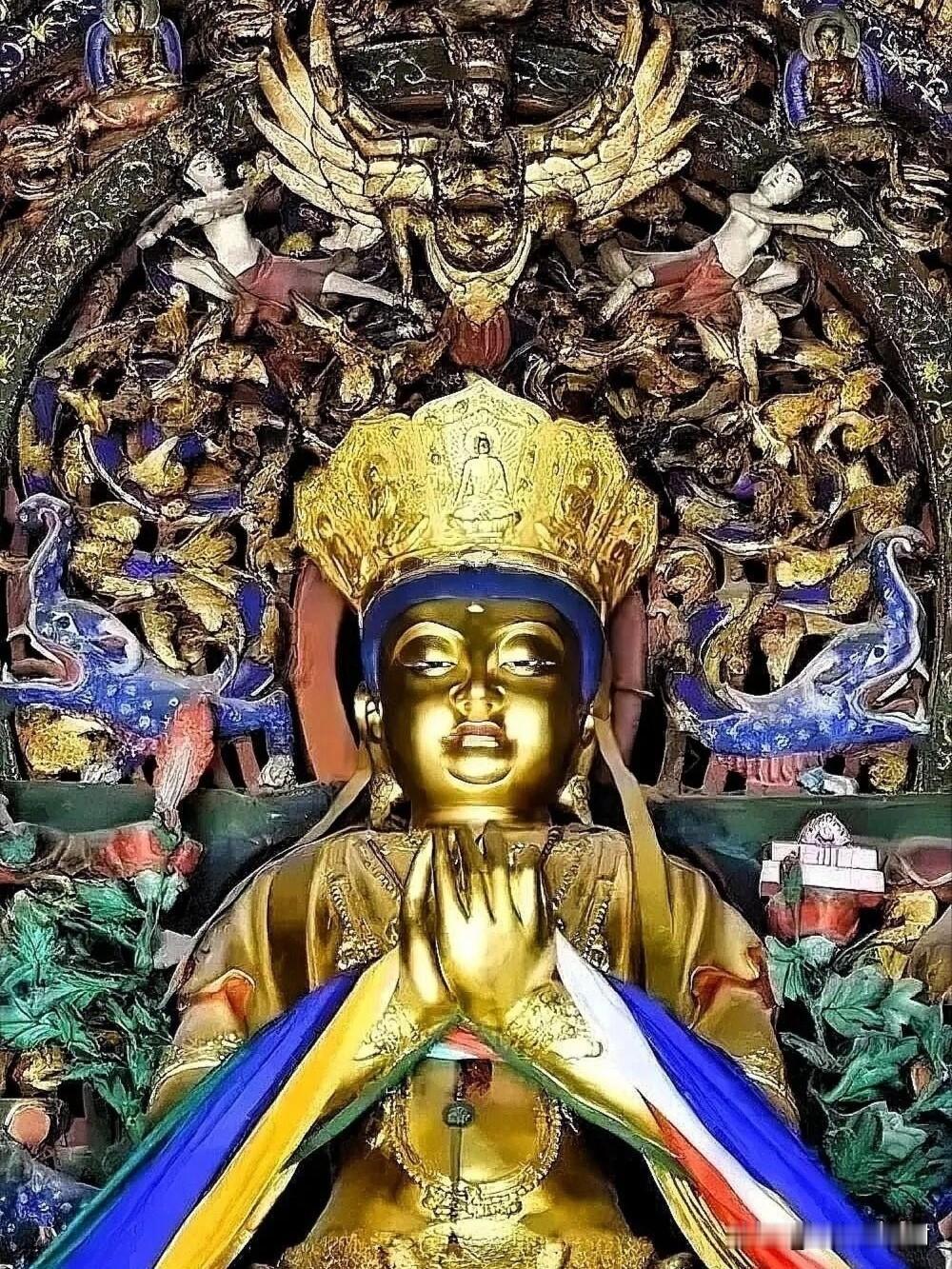 90%游客认错！罗睺寺这尊白文殊，坐骑和金身文殊完全不一样来五台山拜文殊，