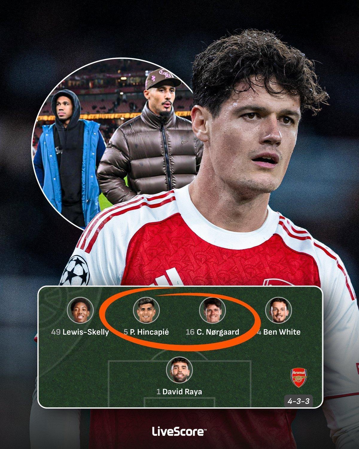 本赛季至今这是我们排出的第七套首发中卫组合：因卡皮耶x诺尔高前六套：加布x萨利巴