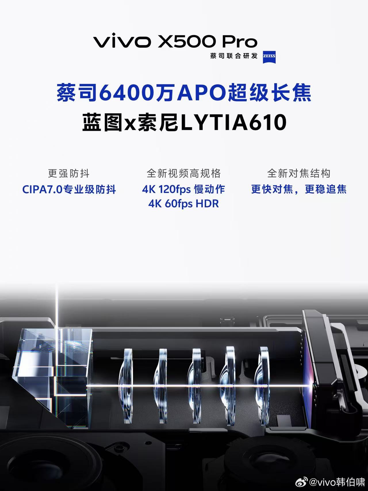 vivoX500Pro系列这次在拍照层面也是迎来重磅升级。新机直接给到两颗拉
