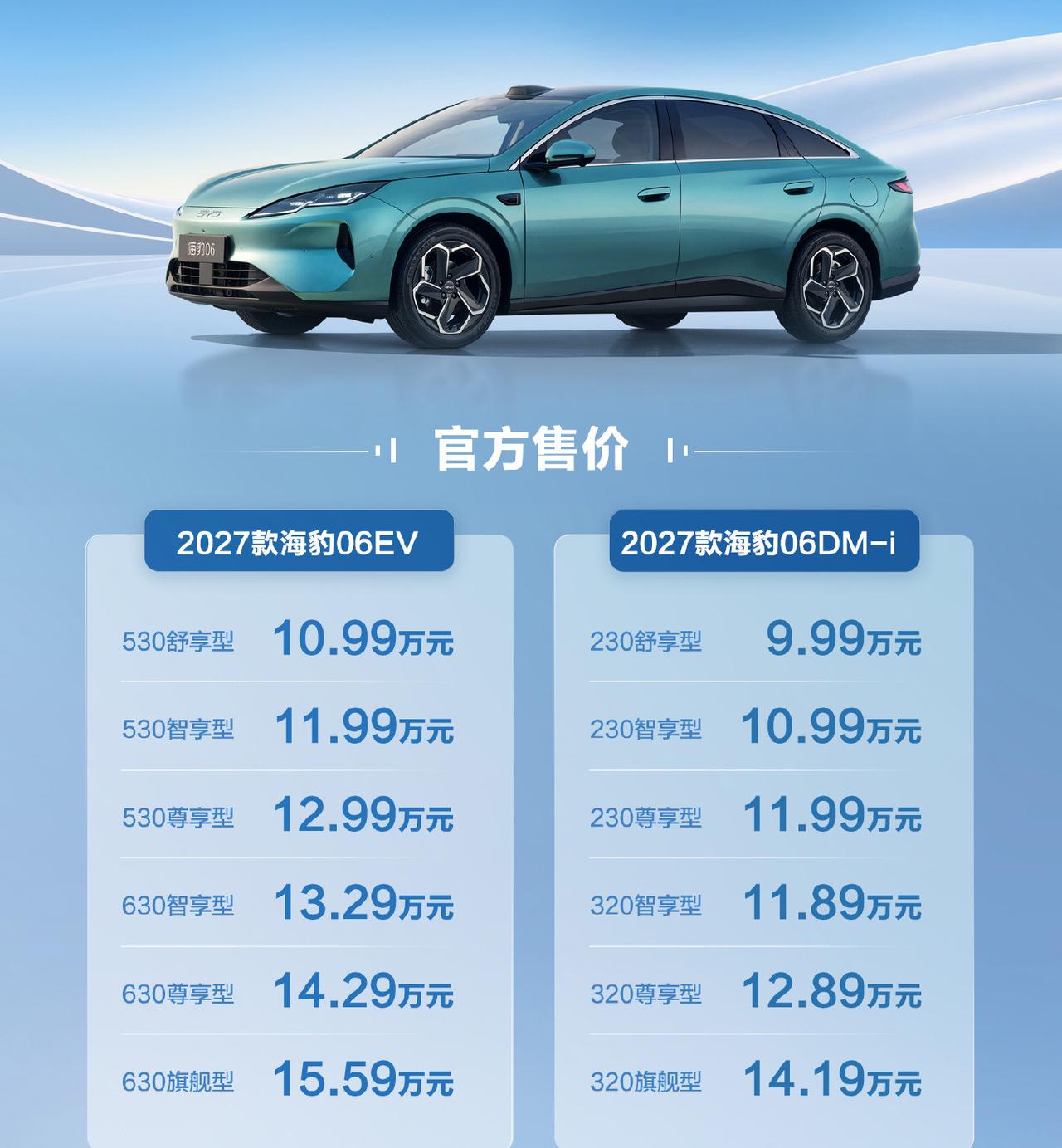 比亚迪又一王炸，新一代海豹06正式上市了把纯电续航230公里的插混中级轿车价
