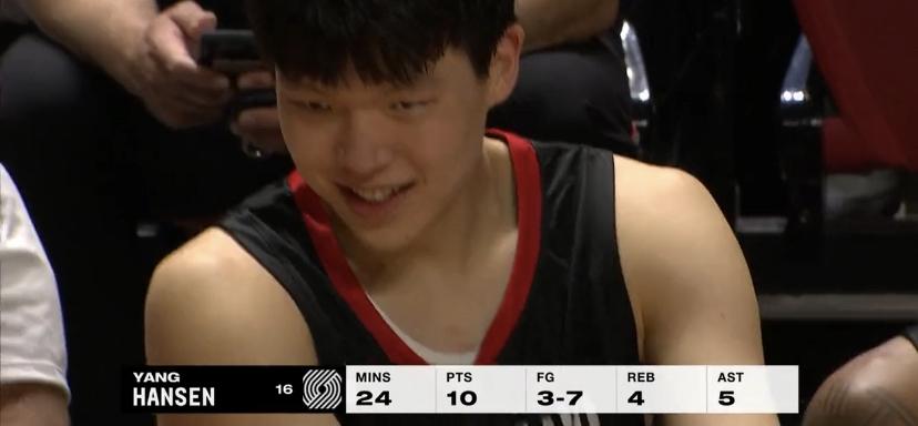 10+4+5+1+3杨翰森夏联首秀表现全面亮眼！杨翰森的夏联首秀几乎完美，